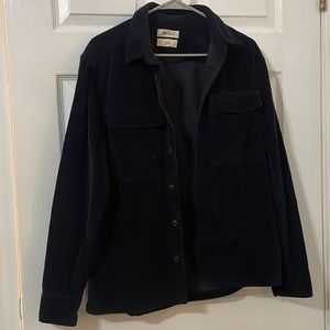 Madewell Men's Corduroy Easy Fit Long Sleeve Button Shirt Sz Small Navy Blue